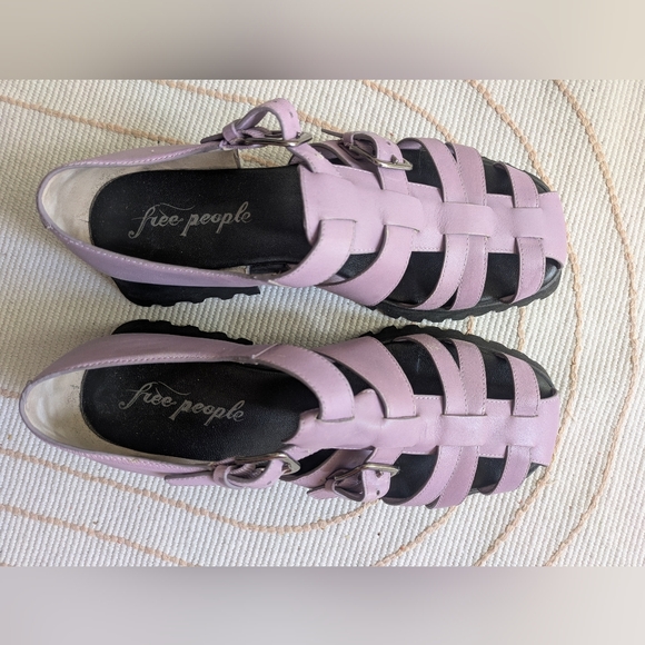 Free People Shoes - Free People Lilac and Black Woven Sandals